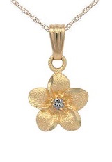 delightful little plumeria flower gold baby necklace